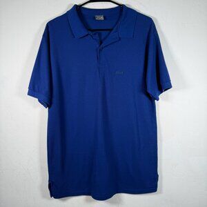 Le Tiger Royal Blue Embroidered logo Vintage Short Sleeve Polo Shirt Size L